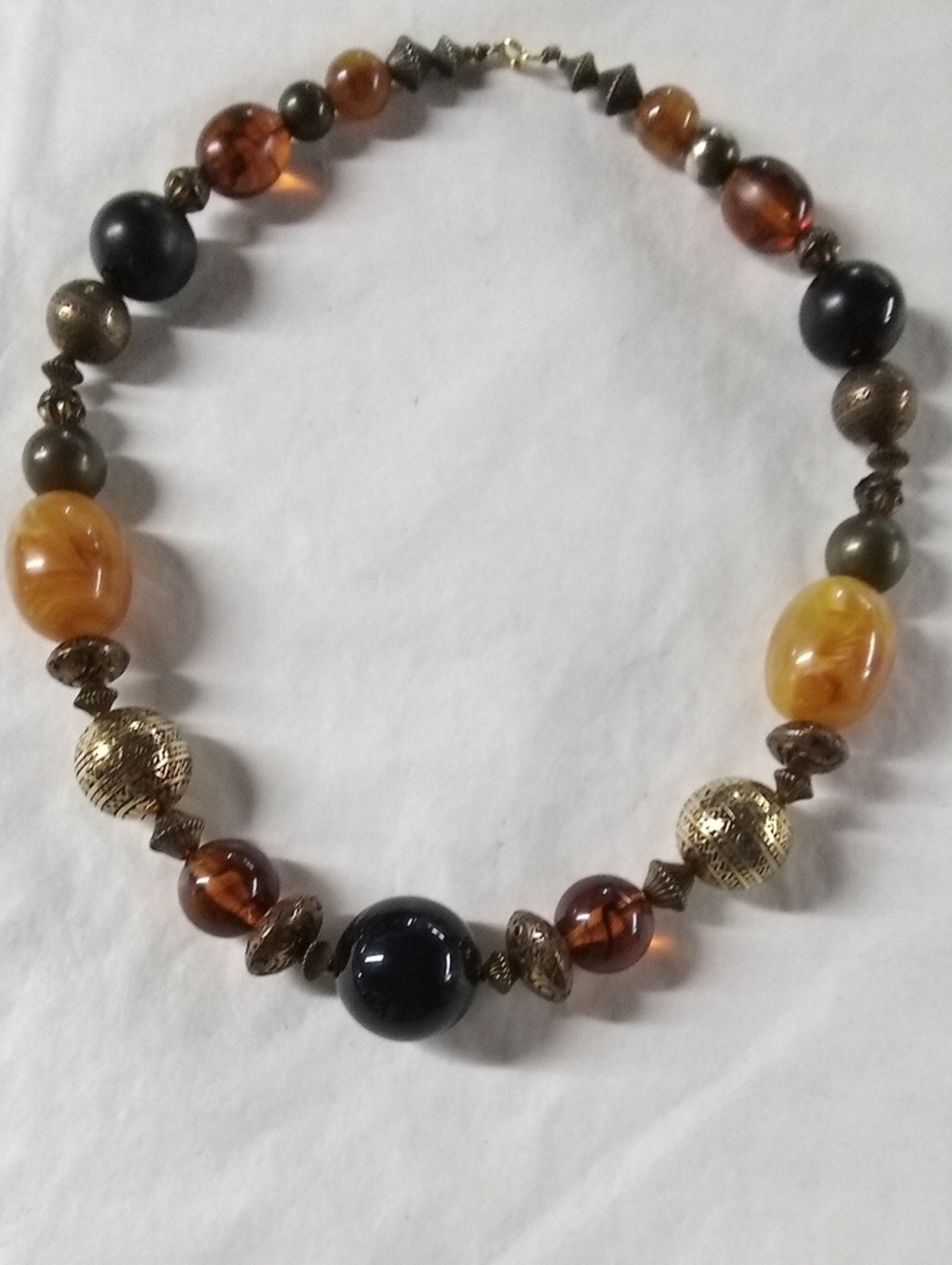 Vintage Multi-collored Chunky Bead Necklace #A547